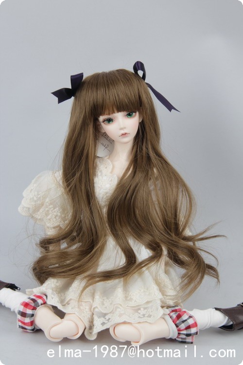 flaxen wig long hair for BJD 1/3,1/4,1/6 doll - Click Image to Close